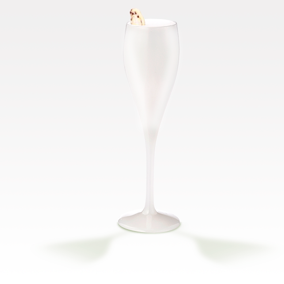 Flute à Champagne en Plastique Transparent/Or 14cl