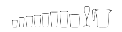 gamme verres et gobelets réutilisables dessin