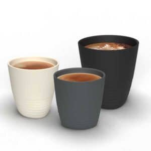 Petites tasses en plastique réemployables pour chocolat chaud et boissons chaudes by Re-uz ®