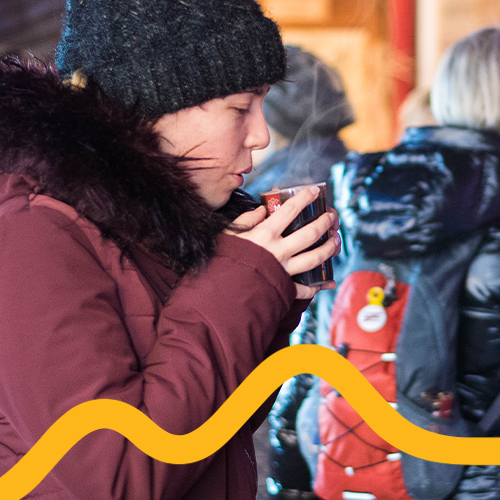 Gobelet Ecocup pour boisson chaude lors d'un Marche dé Noël